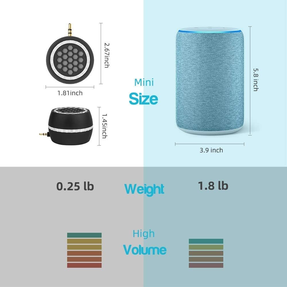 Mini Portable Speaker, 3W Mobile Phone Speaker Line-in Speaker with 3.5mm AUX Audio Interface for Smartphone/Tablet/Computer - Image 4