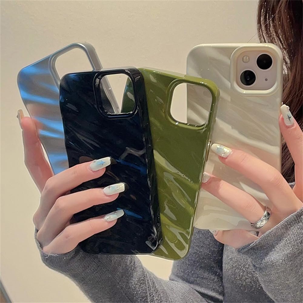 Luxury Silk Pattern Wavy Phone Case for iPhone 15 14 13 11 12 Pro Max X XS XR 7 8 Plus SE Shockproof Protective Soft Back Cover,C,for iPhone 14Pro - Image 6