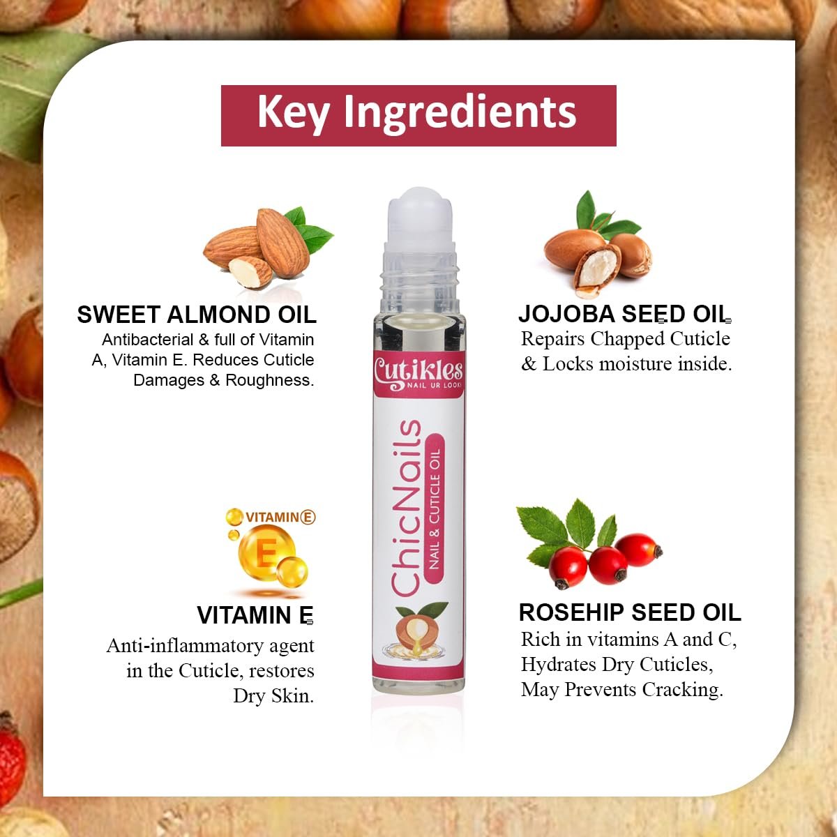 Nail & Cuticle Oil with goodness of Almond & Jojoba Oil. Nourishing Care for Longer and Stronger Nails - 0.33 FL. OZ - Image 4