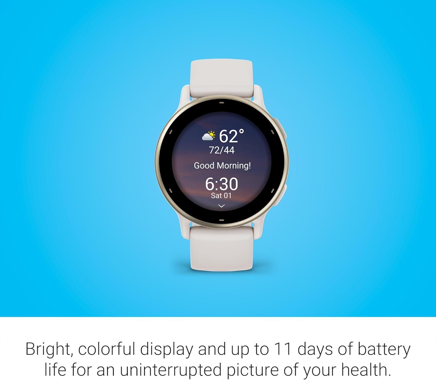 Garmin vívoactive 5, Health and Fitness GPS Smartwatch, AMOLED Display, Up to 11 Days of Battery, Ivory - Image 4