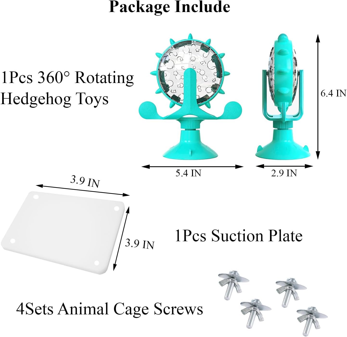 Small Animal Treat Ball Toy, 360° Rotating Hedgehog Toys with Suction Cup, Hedgehog Enrichment Toys, Hedgehog Supplies, Hedgehog Cage Toys, Rat Enrichment Toys, Hamster Toys - Image 8
