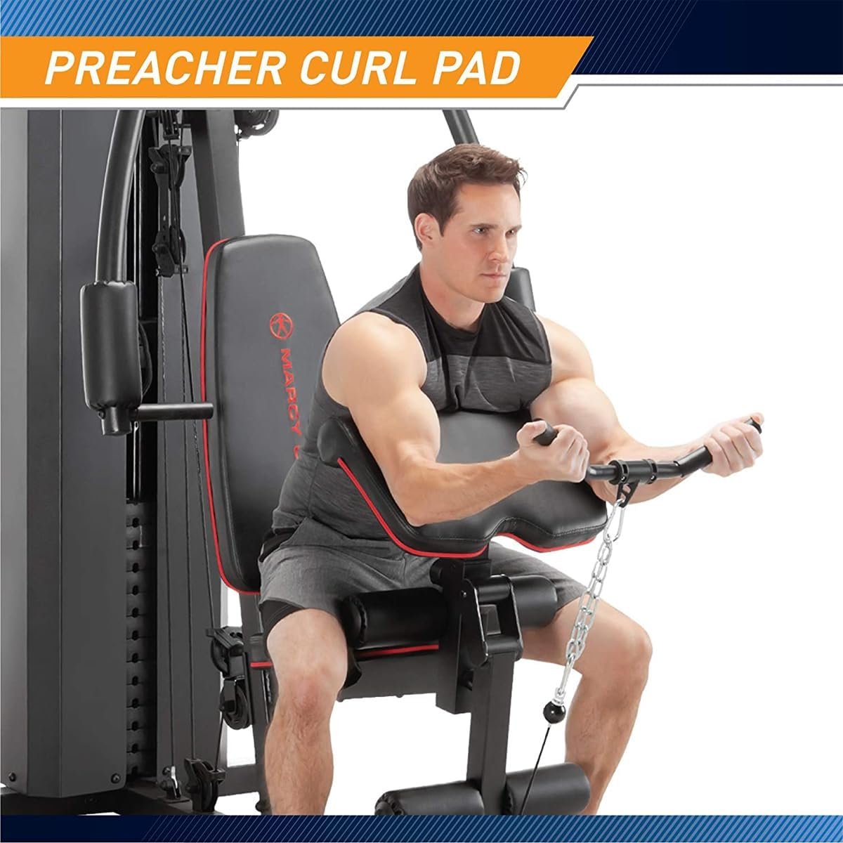 Marcy Multifunctional Workout Station 150lbs to 200lbs Stack Home Gym for Weightlifting and Bodybuilding - Image 6