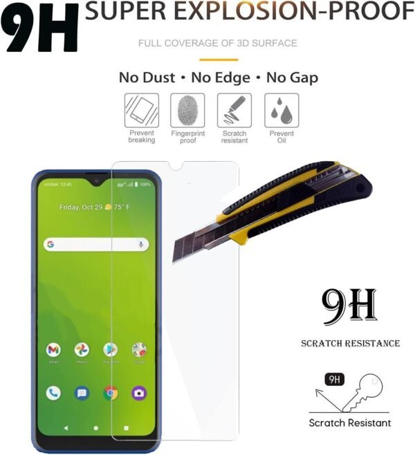 [ 4-Pack for AT&T Radiant Max 5G/Cricket Dream 5G Tempered Glass Screen Protector, 9H Hardness [Ultra HD Clear] [Anti-Scratch] Anti-fingerprint Shatter Resistant [Bubble Free] Case Friendly - Image 3