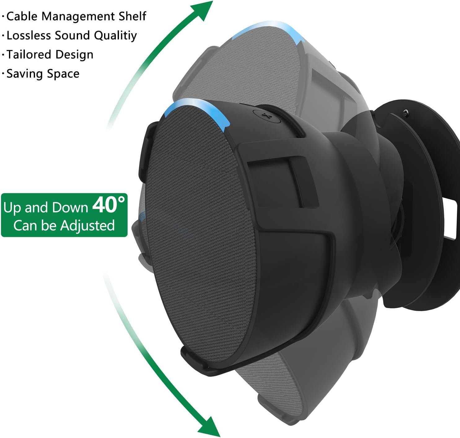 Echo Pop Stand, Wall Mount Holder for Echo Pop with Cable Management Shelf for Space-Saving and Easy Access - Perfect Bracket Shelf Accessories for Echo Pop Smart Speaker - Image 6