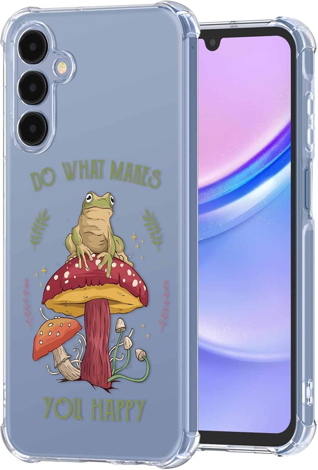 Buleens for Samsung Galaxy A14 5G Case 6.6 Inch - Clear Flexible TPU Women Girls Cute Protection Phone Cover Slim Fit Shockproof Girly Cartoon Design Pattern for Samsung A14 5G Case, Frog - Image 2