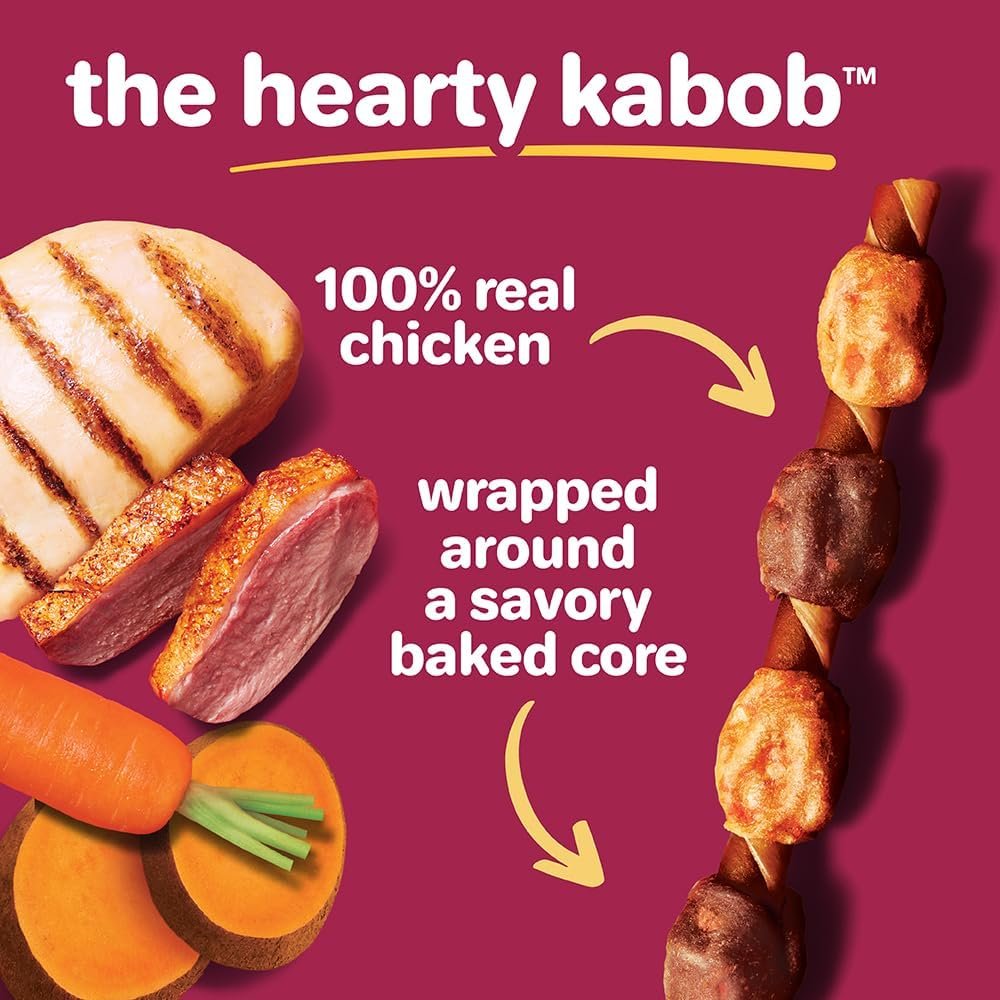Hartz Oinkies Hearty Kabob with Real Chicken, Duck, Sweet Potato Rawhide-Free Dog Treats, Highly Digestible Long Lasting Dog Chews, 18 Count - Image 4