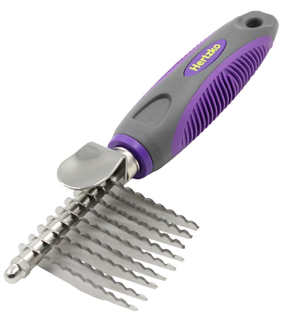 Hertzko Grooming Dematting Comb for Pets - Removes Mats and Tangles - Ideal Dematting Comb for Dogs and Cats - Grooming Tool for All Fur Types - Easy to Use and Clean - Stainless Steel - Image 2