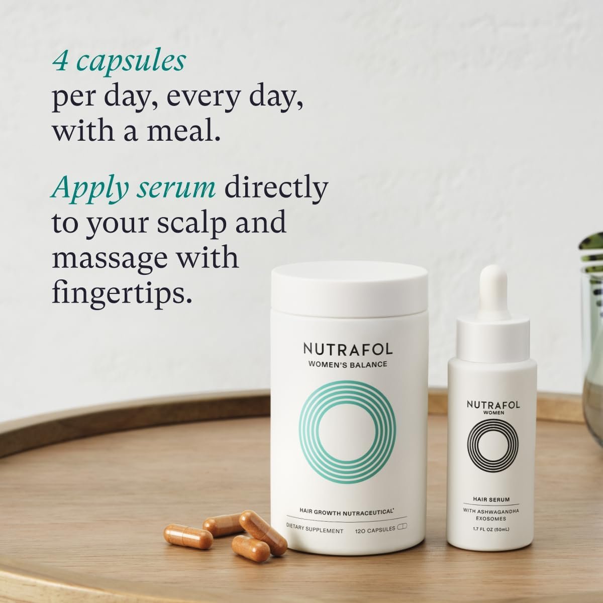 Nutrafol Women's Balance Hair Growth Supplement and Hair Serum, Ages 45 and Up, Clinically Tested for Visibly Thicker and Stronger Hair - 1 Month Supply, 1.7 Fl Oz Bottle - Image 11