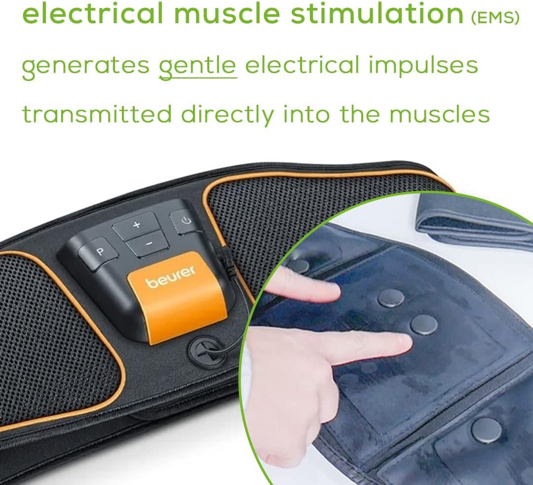 Beurer EM37 Abs Stimulator Toning Ab Belt, EMS Ab Machine with 40 Intensity Levels, Portable Ab Workout Equipment Belt Includes Reusable Water Electrodes and Batteries, Abdominal Exercise Machine - Image 11