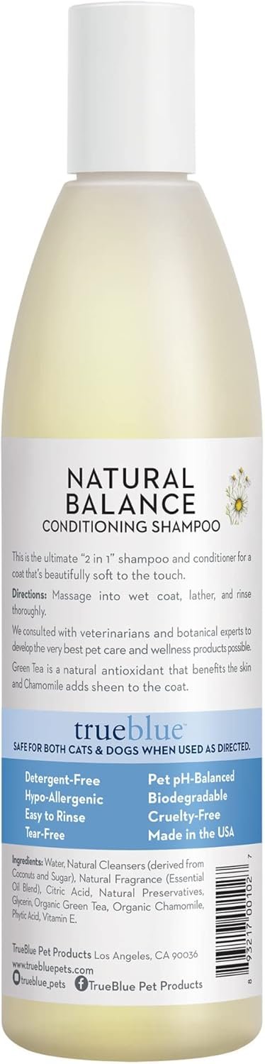 TrueBlue Natural Balance Conditioning Dog Shampoo with Green Tea & Chamomile - Cleansing Wash, Deodorizing, Moisturizing – Toxin Free, Natural Botanical Blend – Tearless Cleaner – 12 Fl. Oz. - Image 3