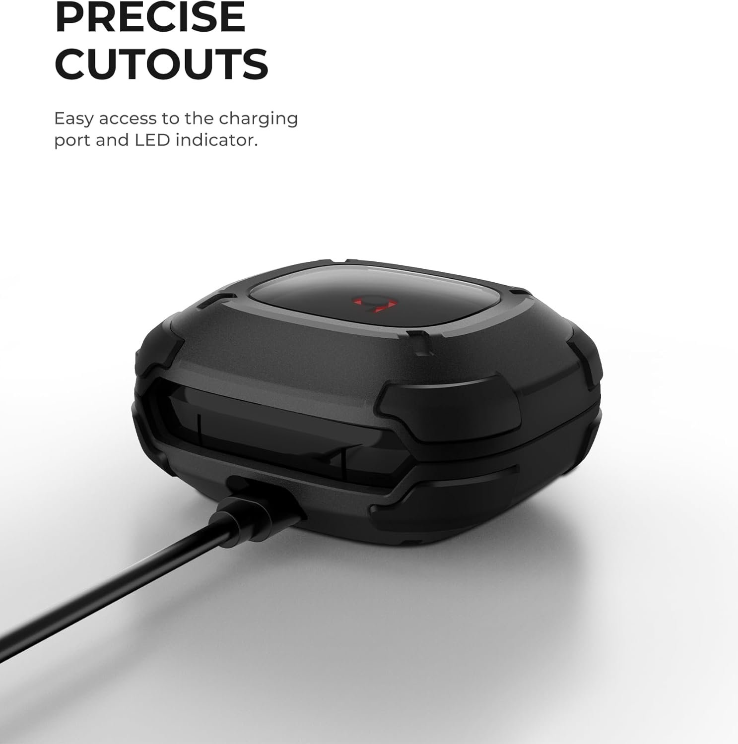 Dexnor Rugged Bumper Case for Beats Fit Pro (2021) Cases with Secure Lock, Shockproof Clear Cover with Carabiner & Keyring for Beats Fit Pro 2021 Black - Image 7