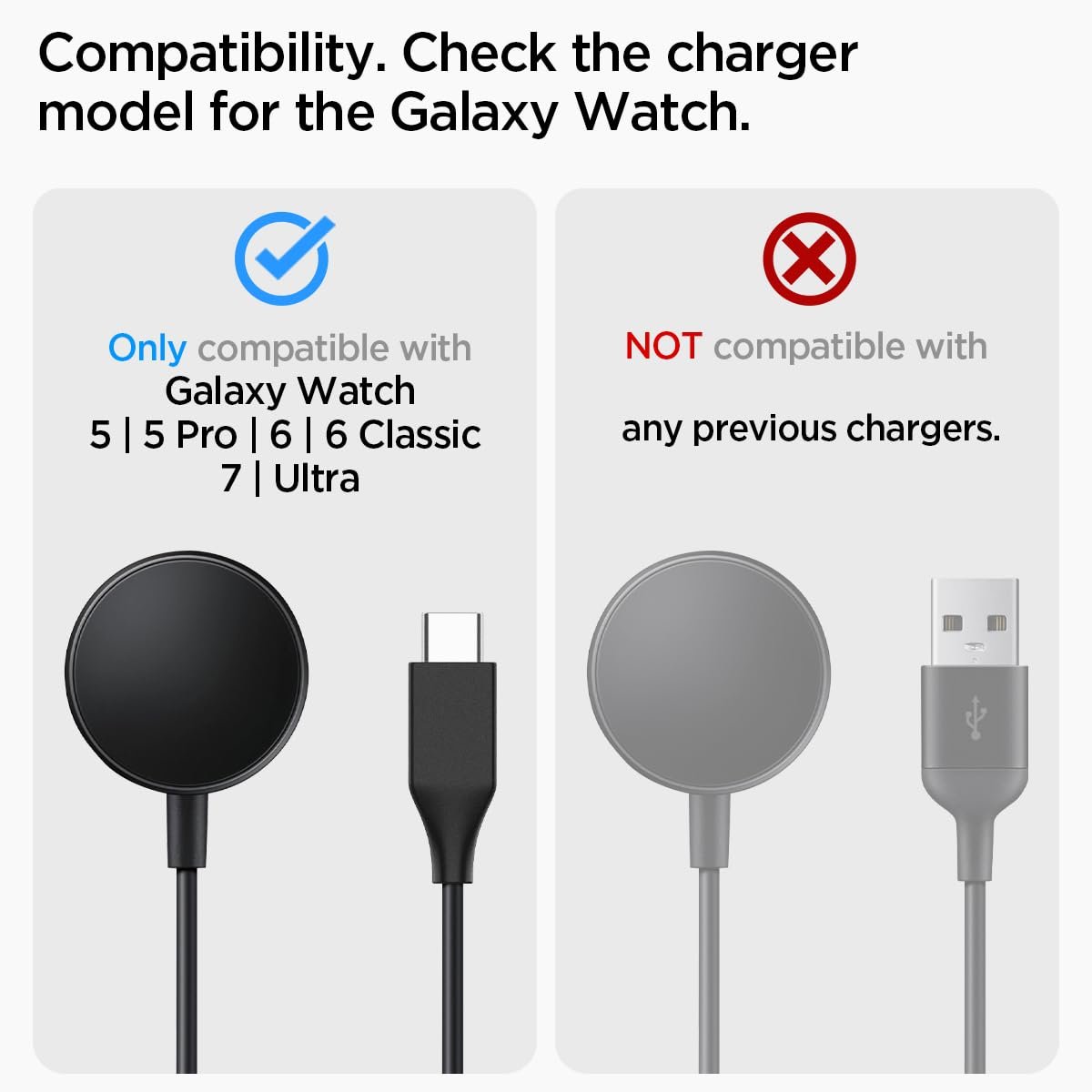 Spigen S353 Designed for Samsung Galaxy Watch 7 40,44mm/Galaxy Watch Ultra 47mm/Galaxy Watch 6 40,44mm/Galaxy Watch 6 Classic 43,47mm/Galaxy Watch 5 40,44mm/Galaxy Watch 5 Pro Charger Stand - Black - Image 3
