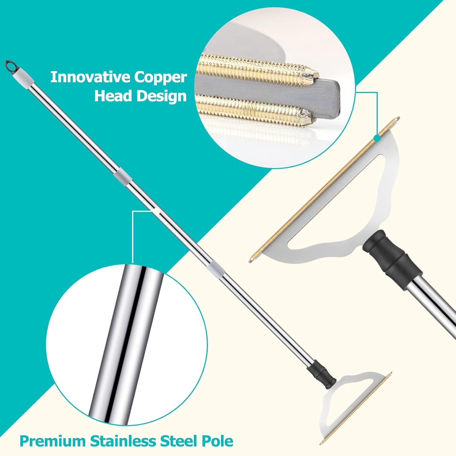 Carpet Rake for Pet Hair Removal - Reusable Pet Hair Remover for Carpet Long Handle, Advanced Dog Hair Broom, Cat Fur Brush, Lint Remover Scraper for Carpets, Rugs, Mats, Couch, Furniture - Image 3