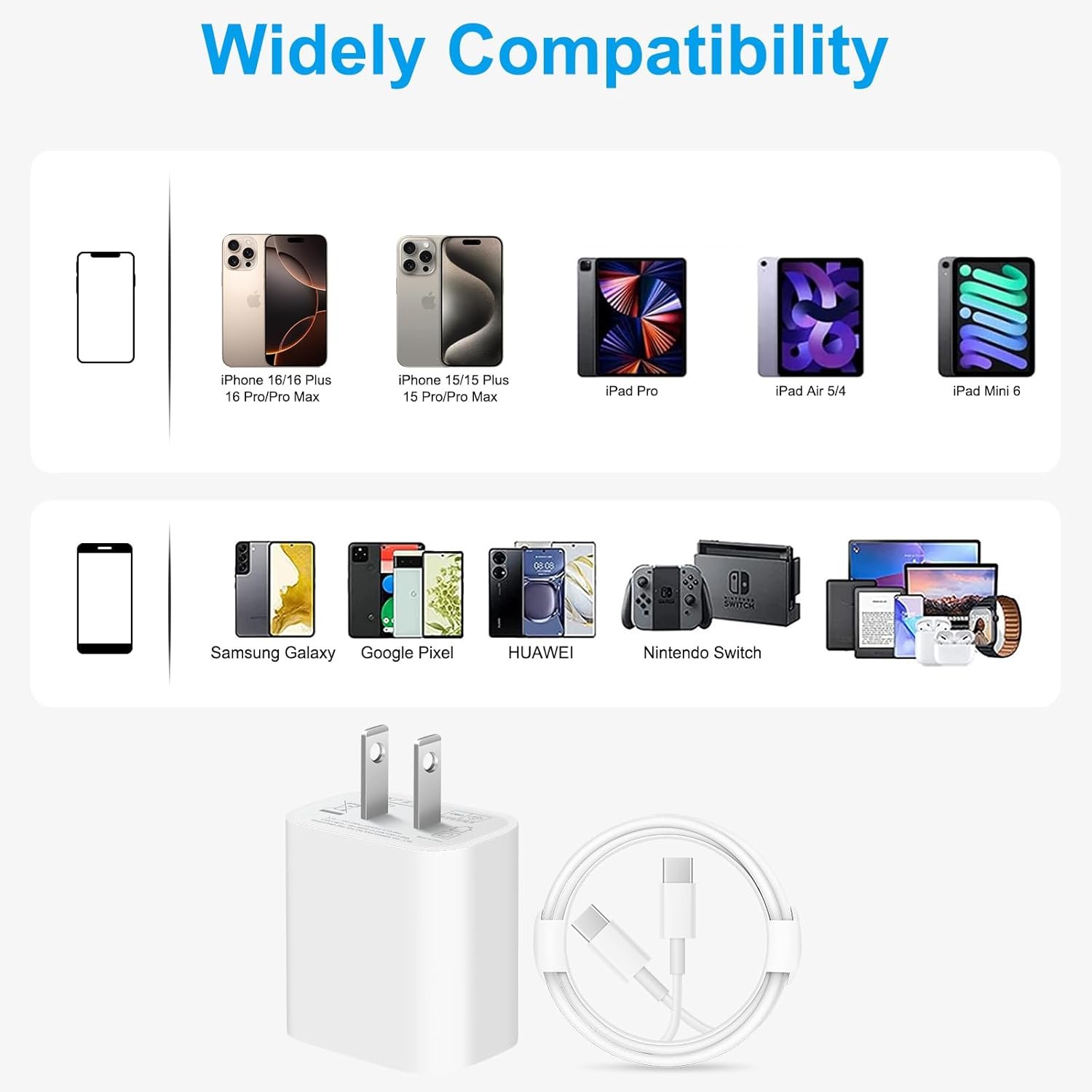 iPhone 16 15 Charger Fast Charging 10Ft - 2 Pack 20W USB C Wall Charger Block and Type C to C Cable Compatible with iPhone 16/16 Pro/16 Pro Max/iPhone 15, iPad Pro, Air 5/4, iPad 10/Mini 6 - Image 7