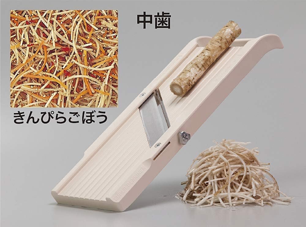 Benriner Super Standard Madoline Slicer, with with 4 Japanese Stainless Steel Blades, Almond - Image 7