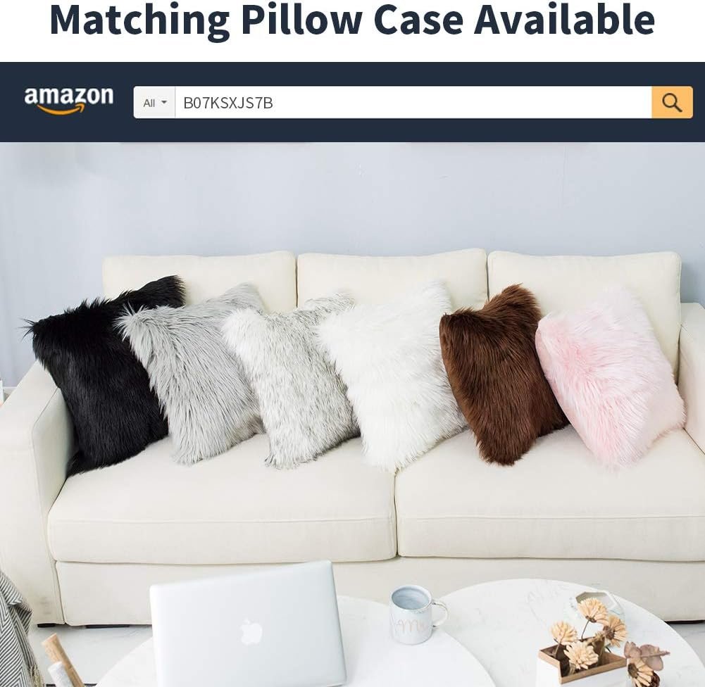 Carvapet Luxury Soft Faux Sheepskin Fur Area Rugs for Bedside Floor Mat Plush Sofa Cover Seat Pad for Bedroom, 2.3ft x 5ft,Black - Image 8