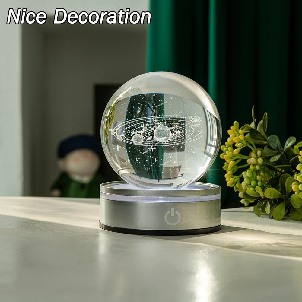 IFOLAINA 3D Solar System Crystal Ball Model Gift Space Astronomy Gift Planets Multicolor Universe Globe Ball Science Astrophysics Gift Night Light Kids Bedroom Adults Gift - Image 6