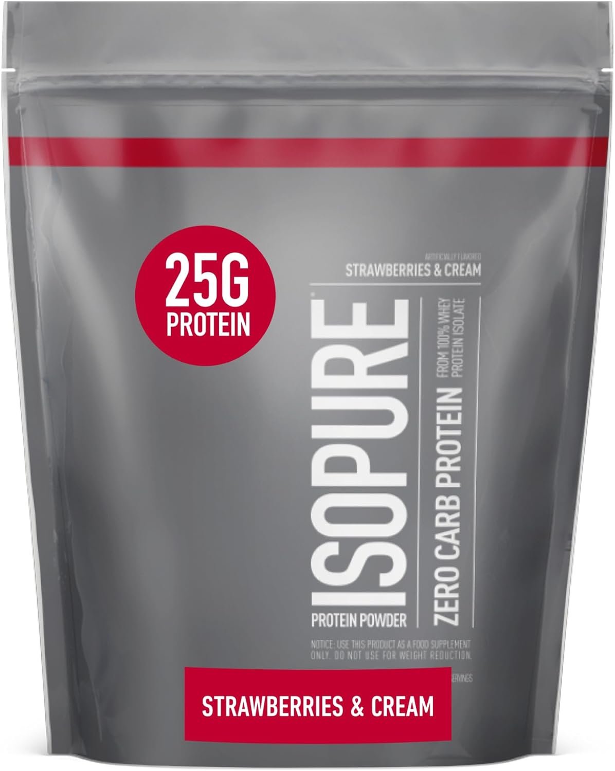 Isopure Protein Powder, Zero Carb Whey Isolate, Gluten Free, Lactose Free, 25g Protein, Keto Friendly, Strawberries & Cream, 15 Servings, 1 Pound (Packaging May Vary) - Image 2