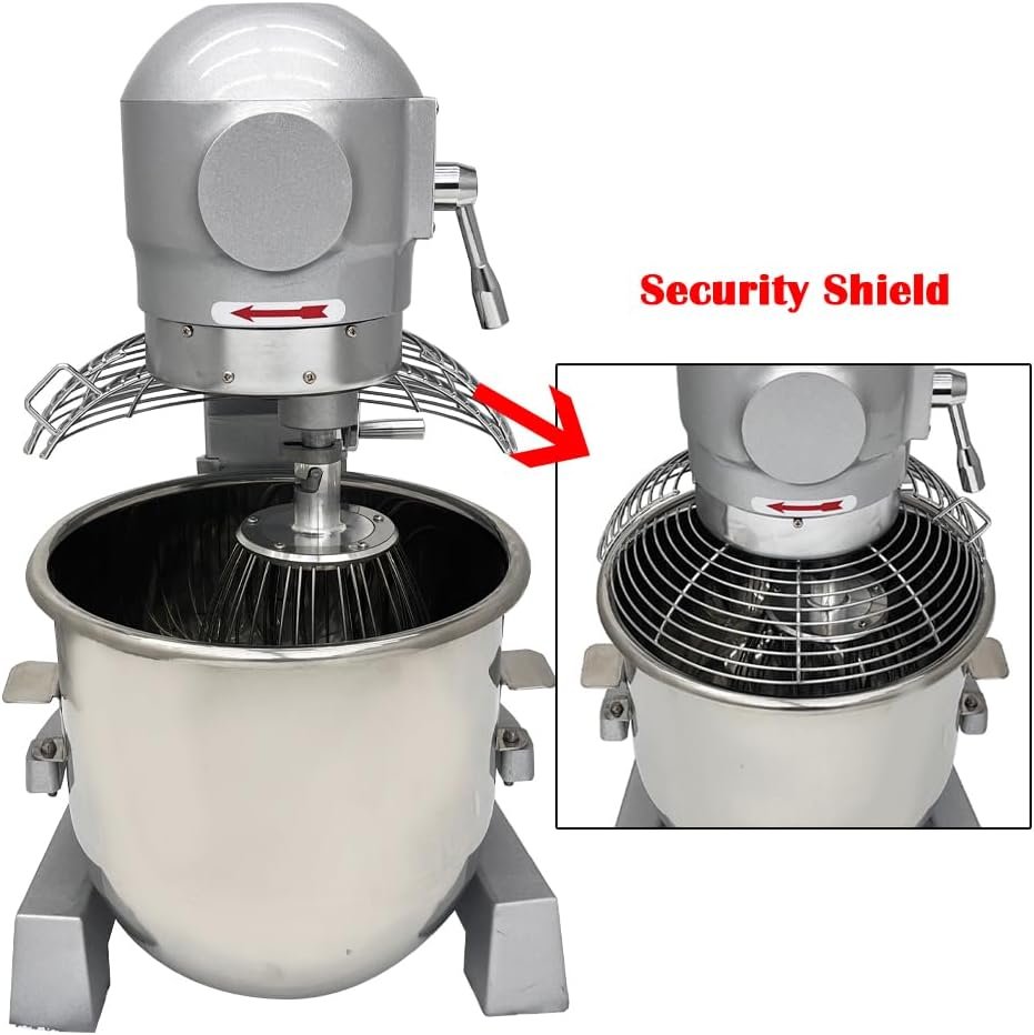 INTBUYING Commercial Electric Food Mixer Stand Dough Mixer, 3 Adjustable Speeds 3in1 Stand Mixer with SS304 Bowl/Dough Hooks/Whisk/Beater for Bakery Restaurant Kitchen Food Blender 30L - Image 5