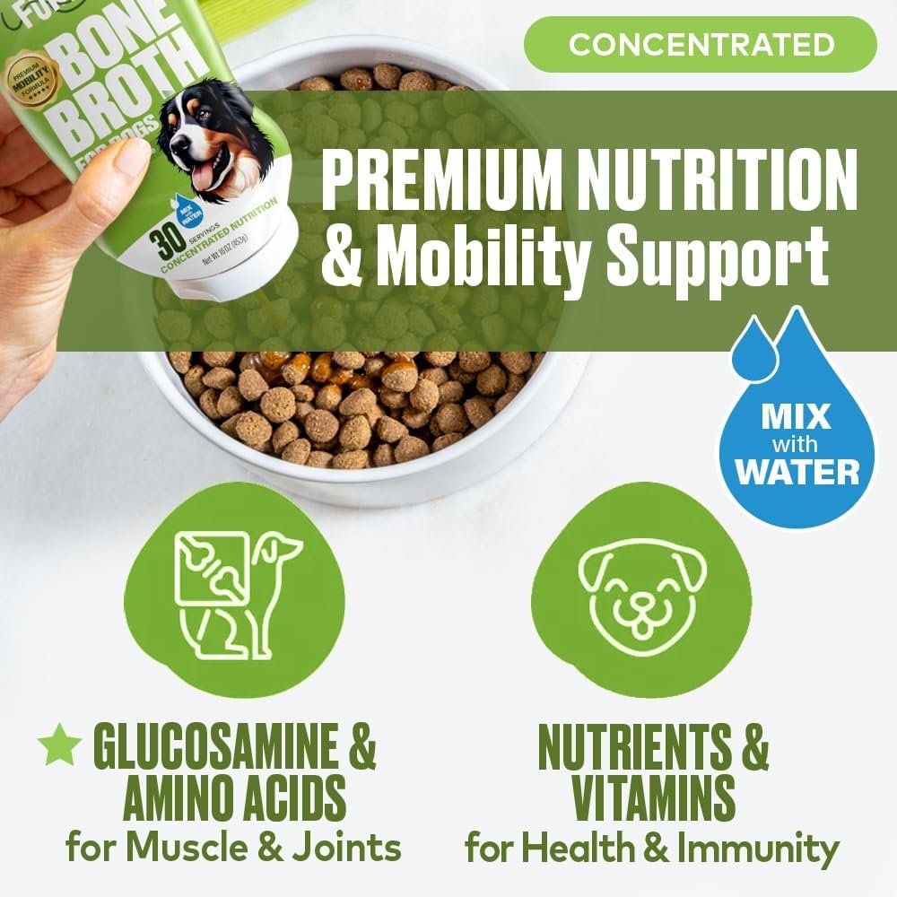 Mobility Support Beef Bone Broth for Dogs | Hip & Joint Support for Dogs | Glucosamine & Amino Acid Boosted | Human Grade Ingredients | Just add Water | Made in USA, 16 oz - Image 3