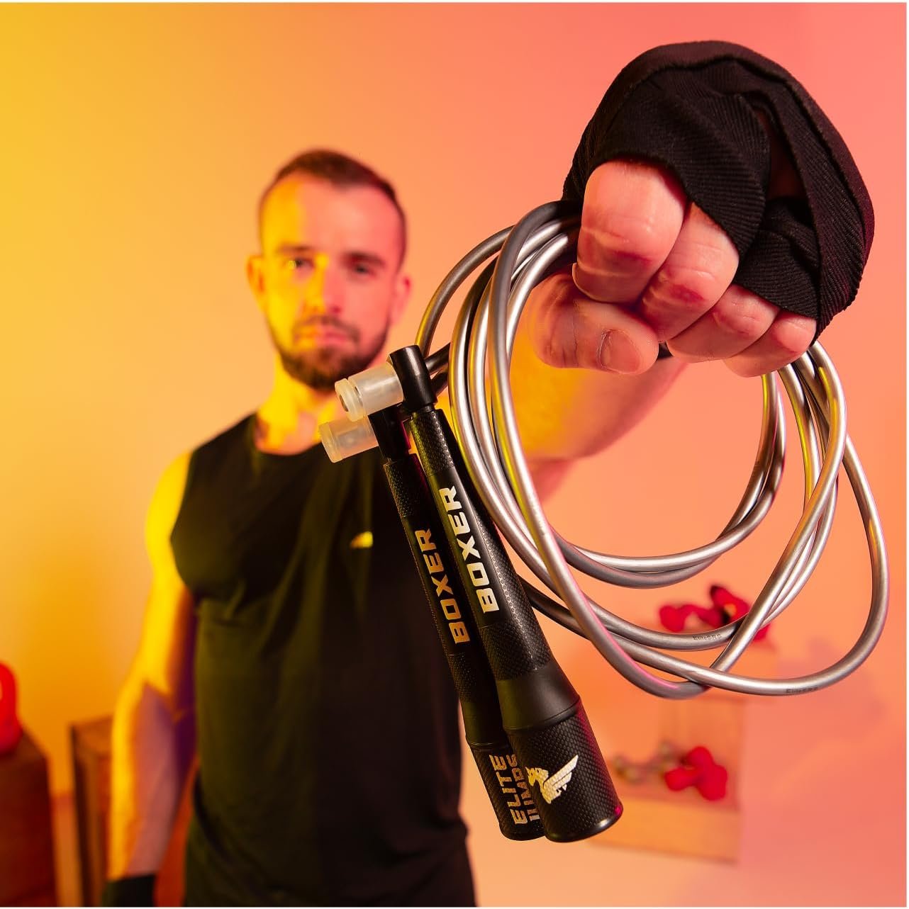 EliteSRS Boxer Jump Rope 3.0 for Fitness & Cardio Training | Professionally Designed Boxing Jump Rope w/Smooth Action Polymer Handles & Slip-Resistant Grips | Tangle-Free PVC Jump Rope - Image 6