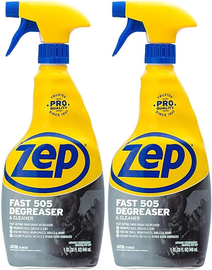 Zep Fast 505 Cleaner and Degreaser - 32 Ounce (Case of 2) ECZU505322 - Fast Acting Degreaser, Removes Oil, Grease, and Dirt from Tools, Decks, Grills, Plastic, and Even Grease-Stained Laundry - Image 2