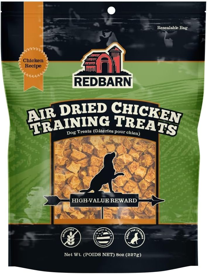 Redbarn All-Natural Air Dried Chicken Training Treats for Puppies & Dogs – Grain-Free Single Protein Rewards Made in USA for Small, Medium, & Large Breeds - 8 oz Resealable Bag - Image 2