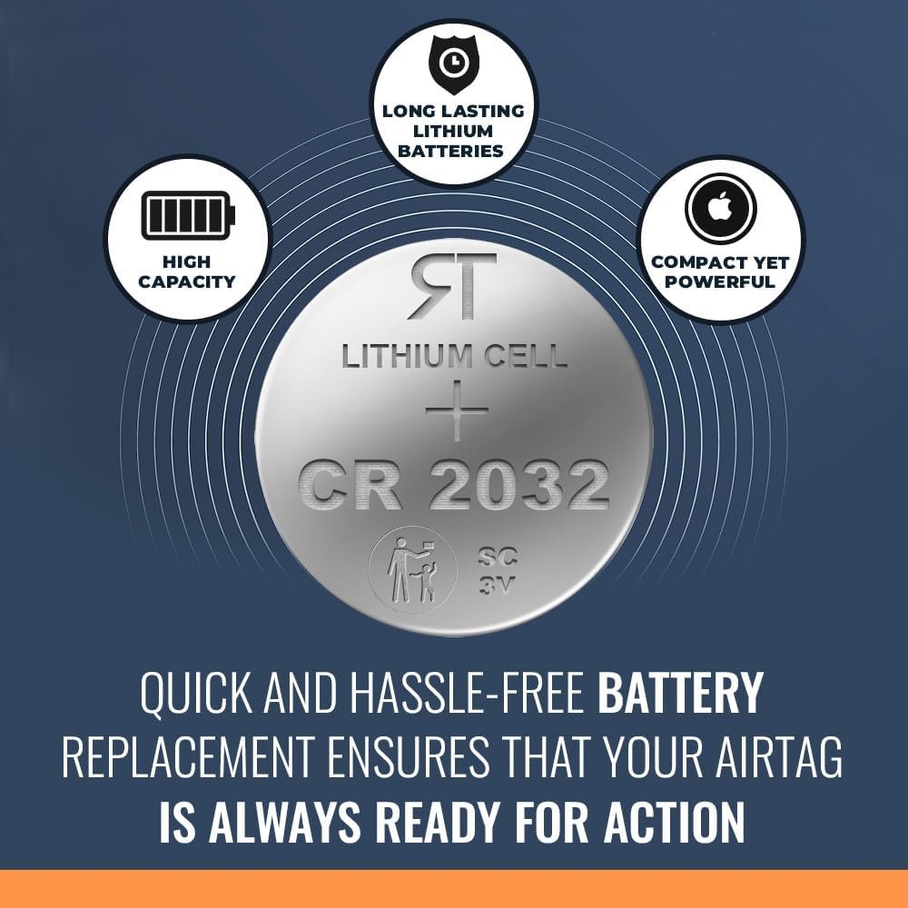 Rome Tech CR2032 Lithium 3V Airtag Battery Replacement - Perfect Battery for Apple Airtags Replacement (1 pcs) - Image 3