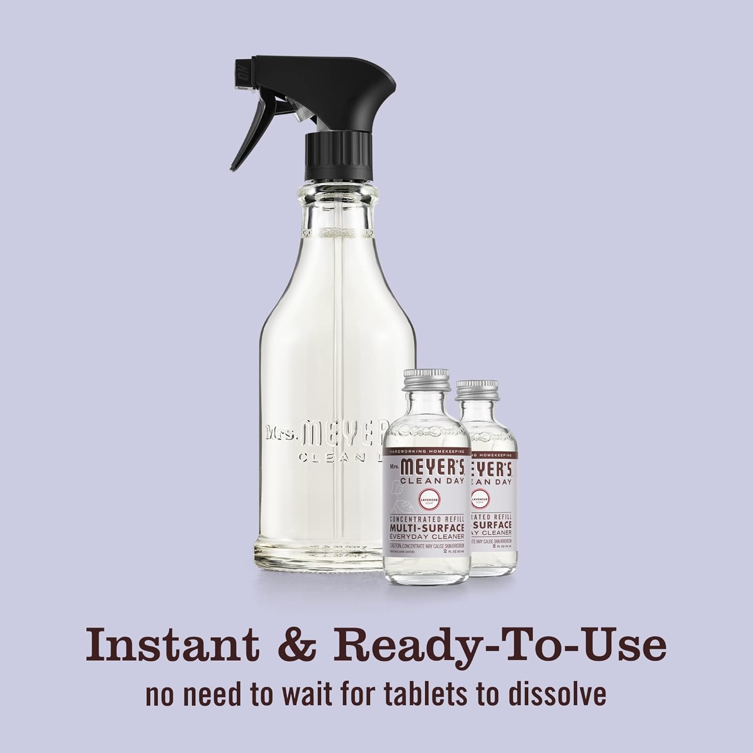 MRS. MEYER'S CLEAN DAY Multi-Surface Everyday Cleaner Concentrated Refills, 4 Concentrated Refills (2 Fl. Oz. each), Eco Friendly, Lavender Scent, Makes 64 Fl. Oz. Total - Image 7