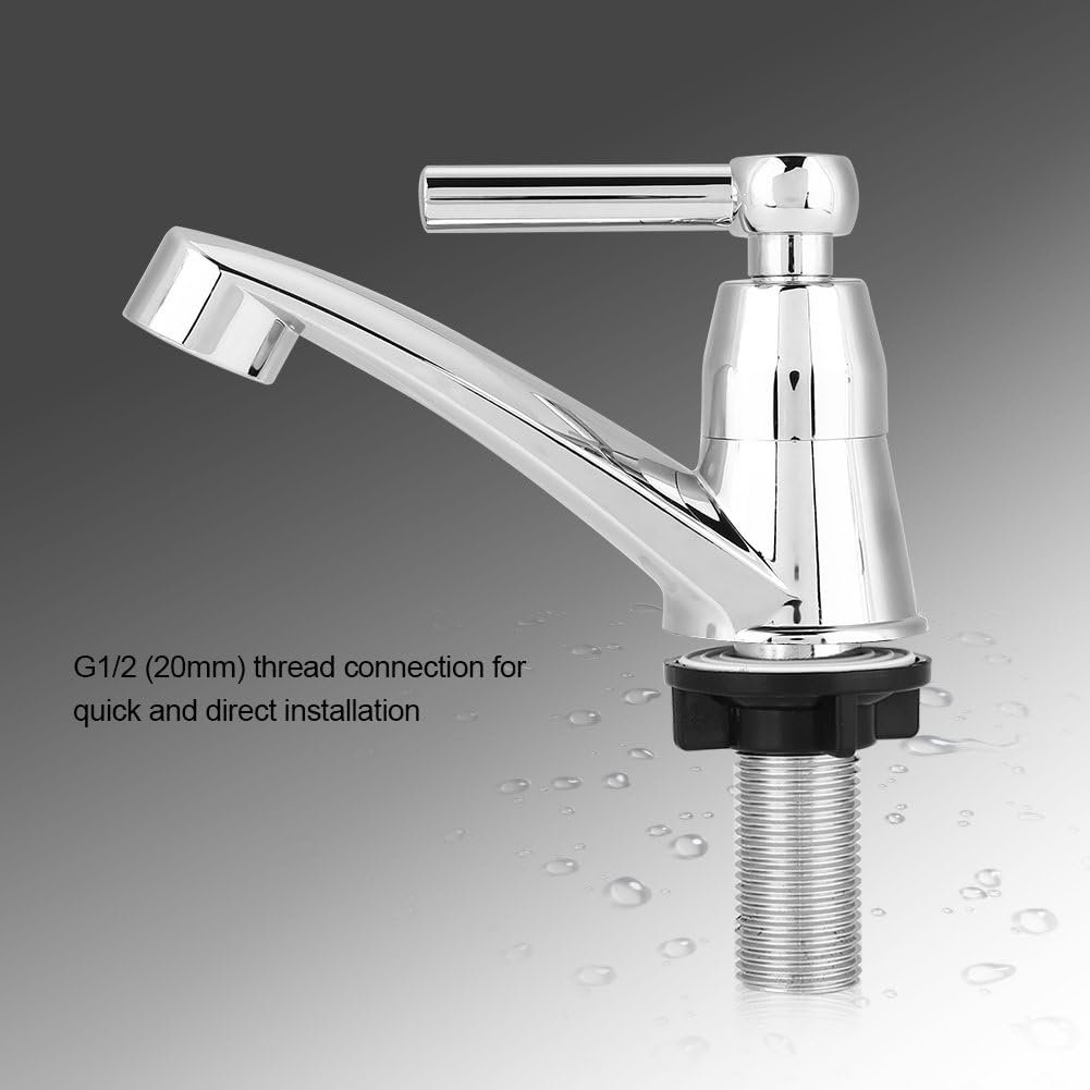 Single Cold Faucet Water Tap Bathroom Basin Kitchen Sink Accessories Touch On Faucets ABS Plastic(Straight Handle ) - Image 5