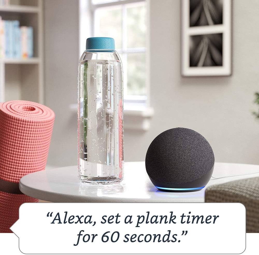 Echo Dot (4th Gen) International Version - Smart speaker with Alexa - Charcoal with Sengled Bluetooth Color bulb - Image 4