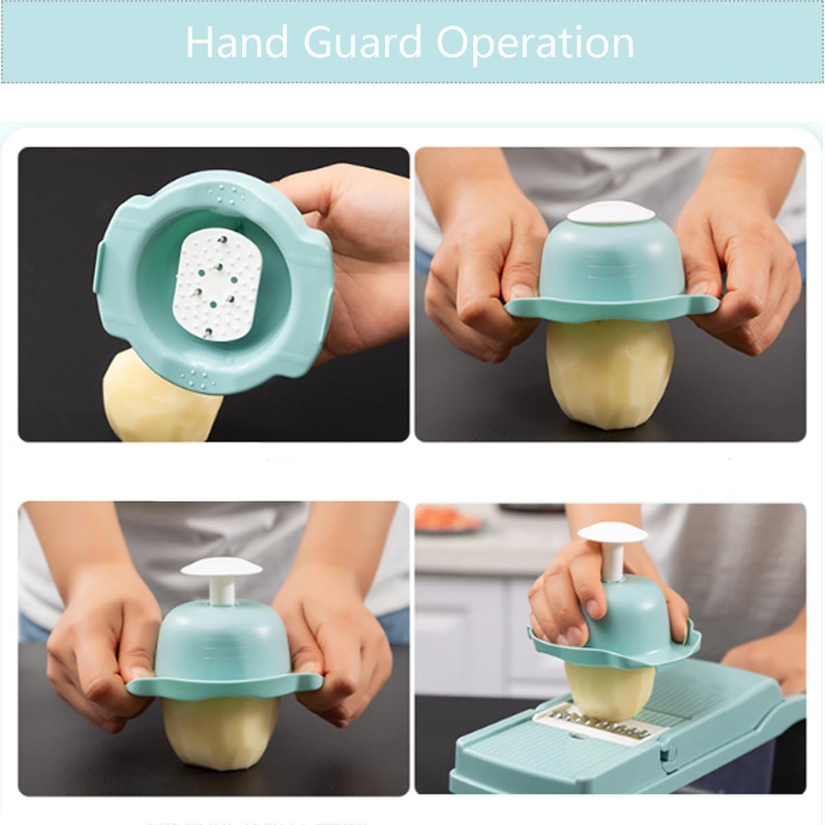 Vegetable Chopper 12 in 1 Mandoline Slicer Cutter Chopper and Grater Vegetable Slicer Cheese Slicer Onion Chopper Blue - Image 6