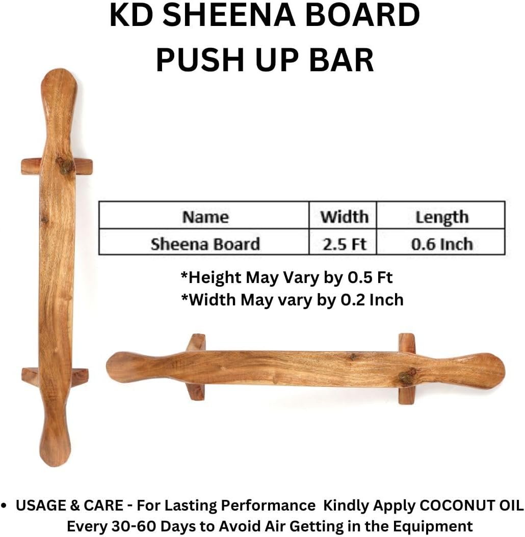 KNK SHENA PUSH UP BAR FITNESS INDIAN CLUB MEEL KARLA KATAI FITNESS DURABLE WOODEN EQUIPMENT - 2.5 Ft, Assorted - Image 7