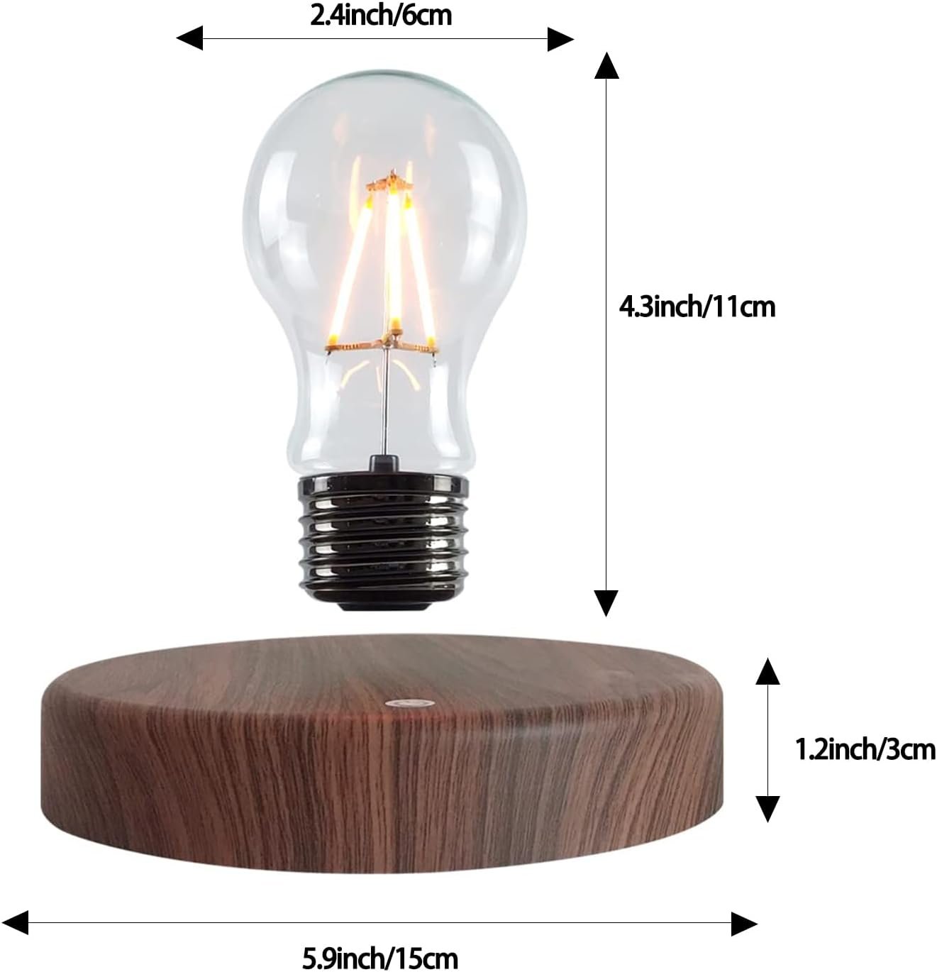 Floating Light Bulb, Magnetic Levitating LED Desk Lamp Table lamp Night Light, 360 Degree Automatic Rotating Light, Unique Gifts for Christmas Office Decor - Image 7