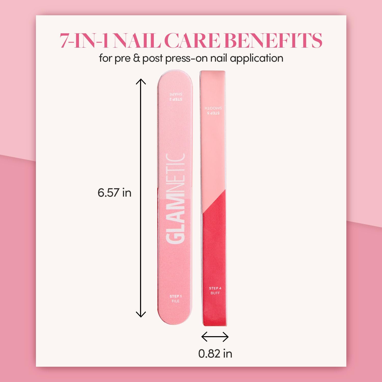 Glamnetic 7-in-1 Nail Buffer | All-in-One, 7 Step Nail Buffing Block for Filing, Shaping, Smoothing & Polishing | Lightweight & Easy to Use | EVA & Sandpaper Nail File Buffer - Image 4
