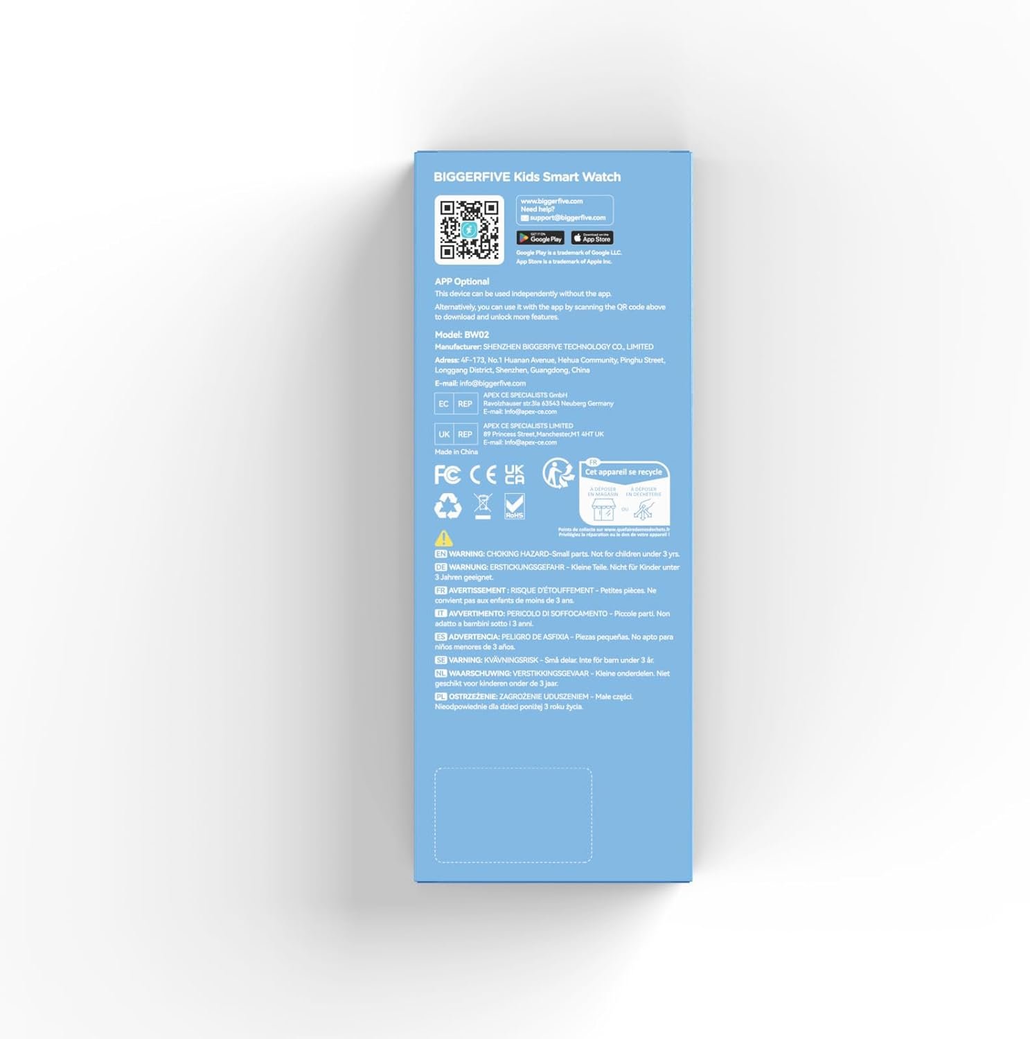 BIGGERFIVE Smart Watch for Kids, 1.8" Fitness Tracker Watch Pedometer, Heart Rate, IP68 Waterproof, Sleep Monitor, Calorie Step Counter, 5 Puzzle Games with/Without APP for Girls Teens 5-16 - Image 10