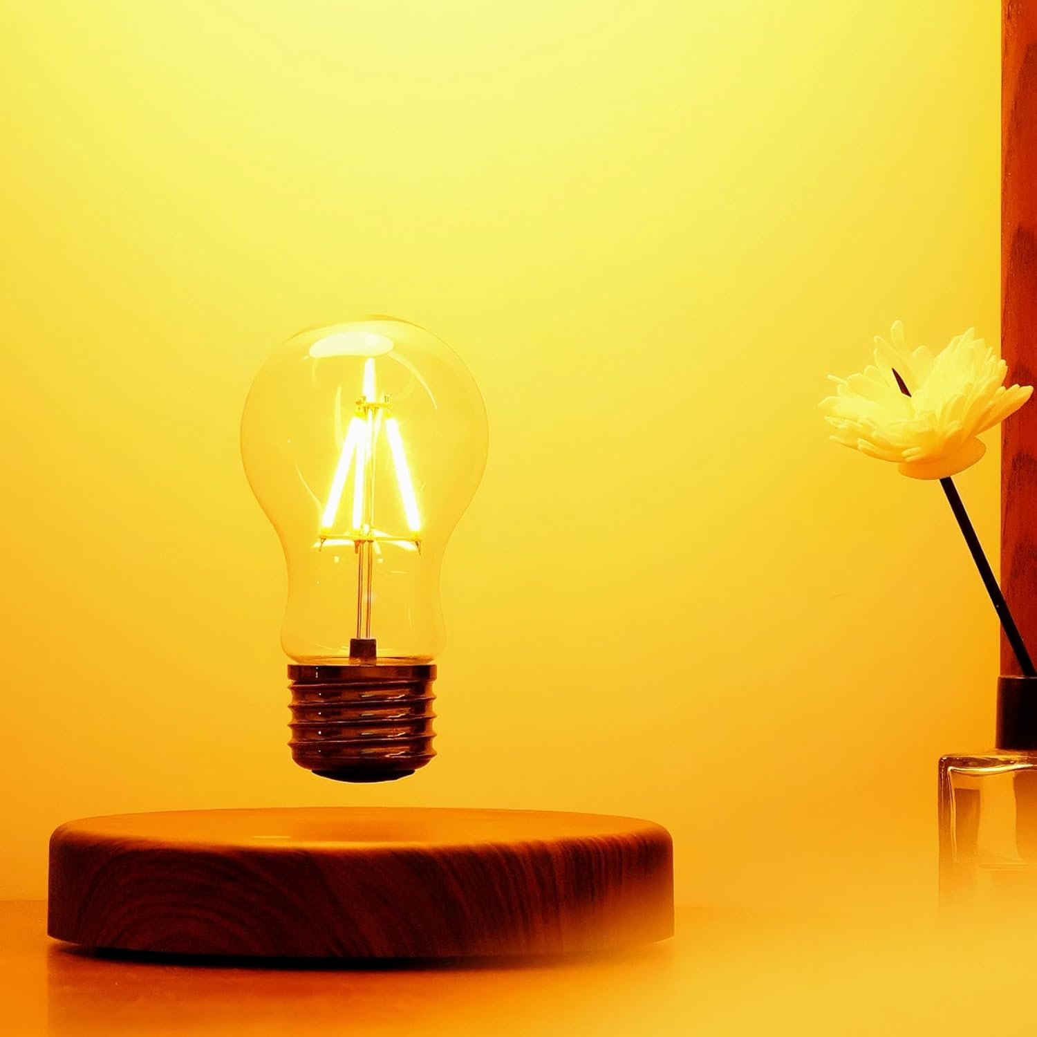 Floating Light Bulb, Magnetic Levitating LED Desk Lamp Table lamp Night Light, 360 Degree Automatic Rotating Light, Unique Gifts for Christmas Office Decor - Image 2