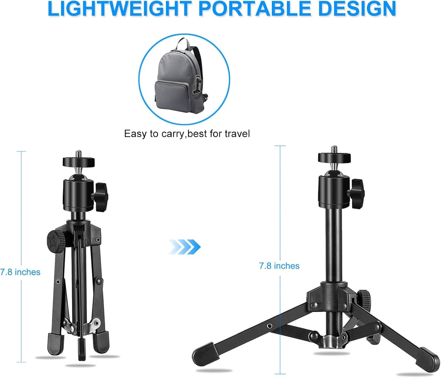 Mini Projector Stand, Table Top Mini Projector Tripod Stand with Tilt Angle Adjustable Small Tripod for Projector Mini, Cameras, DSLR, Smartphones - Image 5