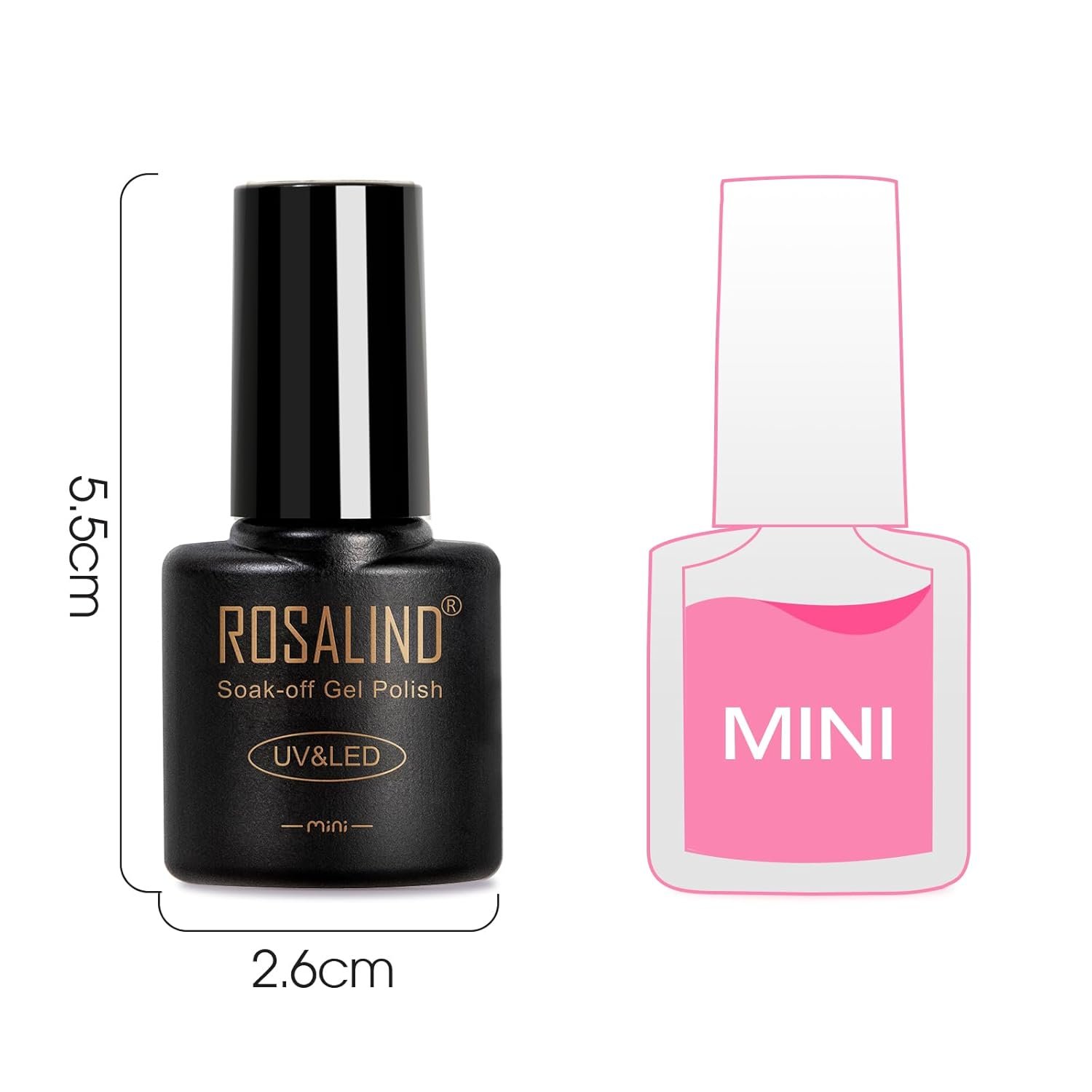 ROSALIND 24Pcs Neon Gel Nail Polish Set with Gel Base and Matte Glossy Glitter Top Coat, Bright Neon Colors Nail Gel Polish Soak Off UV Manicure Rainbow Nail Art - Image 10