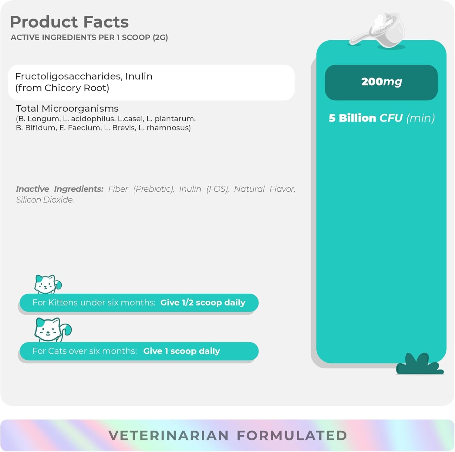 Probiotics for Cats – 4.23oz/120g Powder - Cat Probiotics and Digestive Enzymes, Cat Probiotics Powder, Promotes Healthy Stomach and Digestion (for Cats) - Image 6