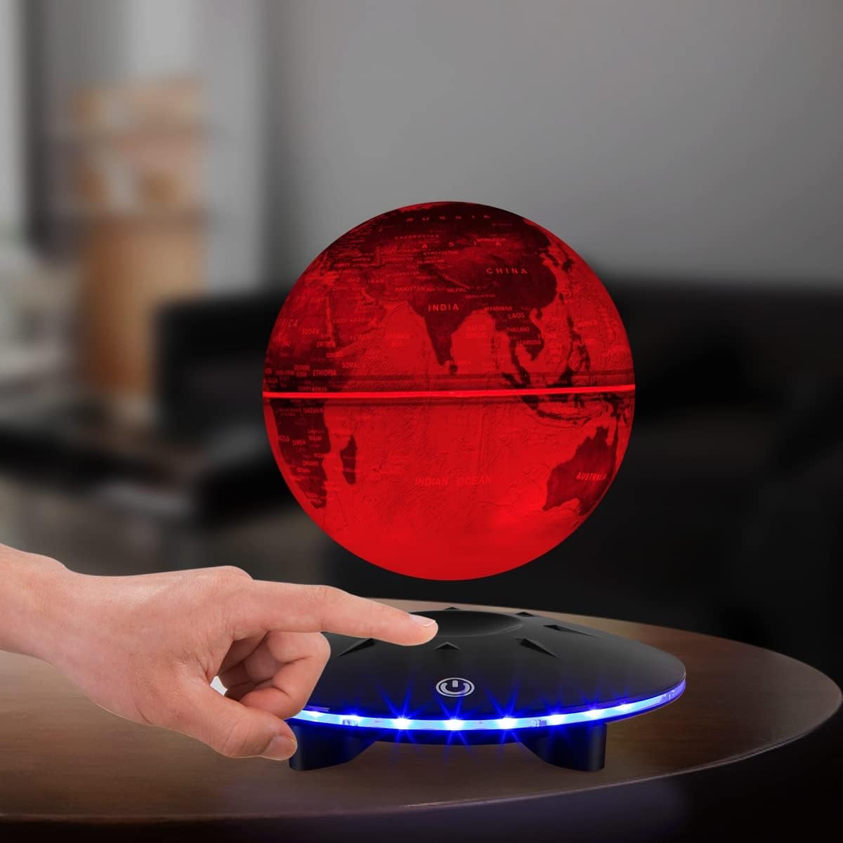 Colorful Levitating Globe with Touch Base, Floating Globe LED Lamp Ball World Map,Magnetic Levitation Room Decor Display Stand, Cool Gadget Gift, Christmas Orgament - Image 8