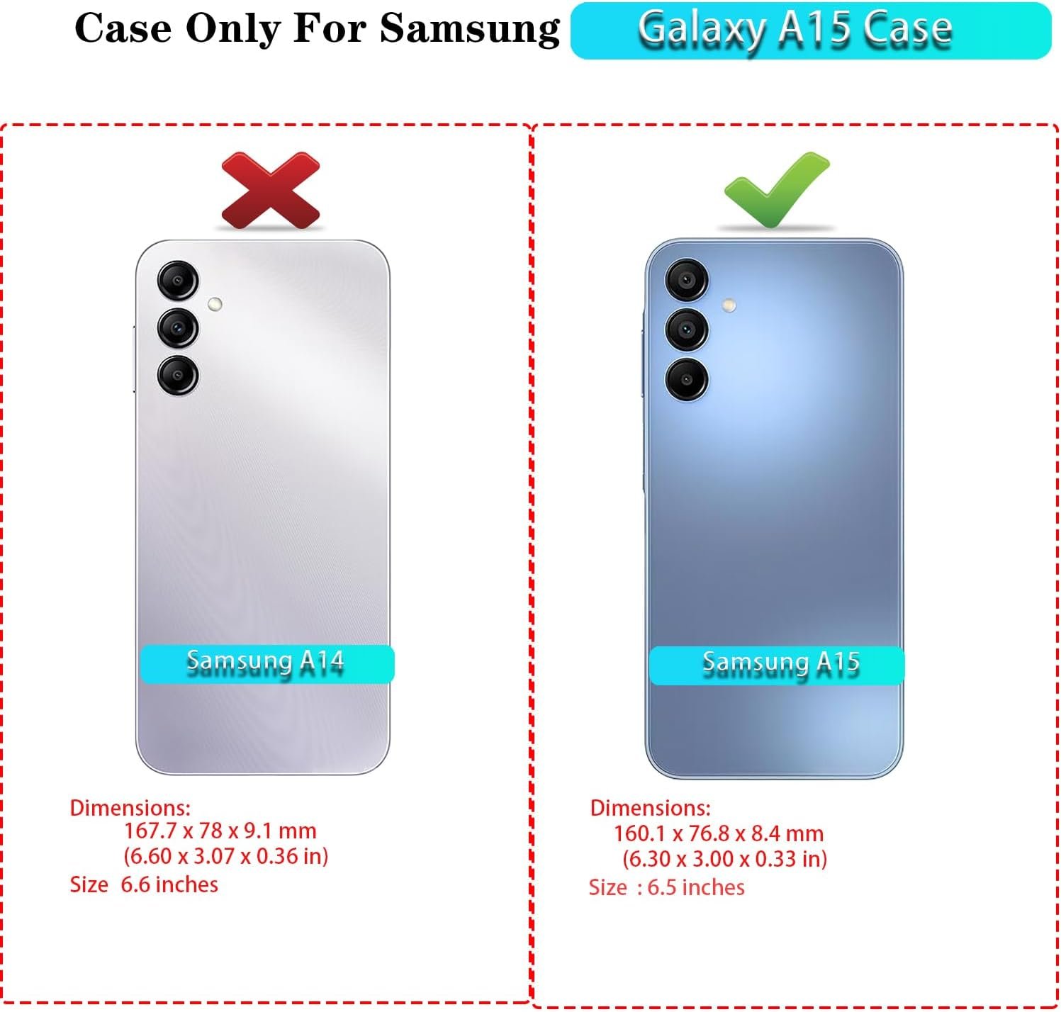 Qinmay Samsung Galaxy A15 5G Case, 3-Layer Shockproof Phone Cover with HD Screen Protector (WinRedPink) - Image 3