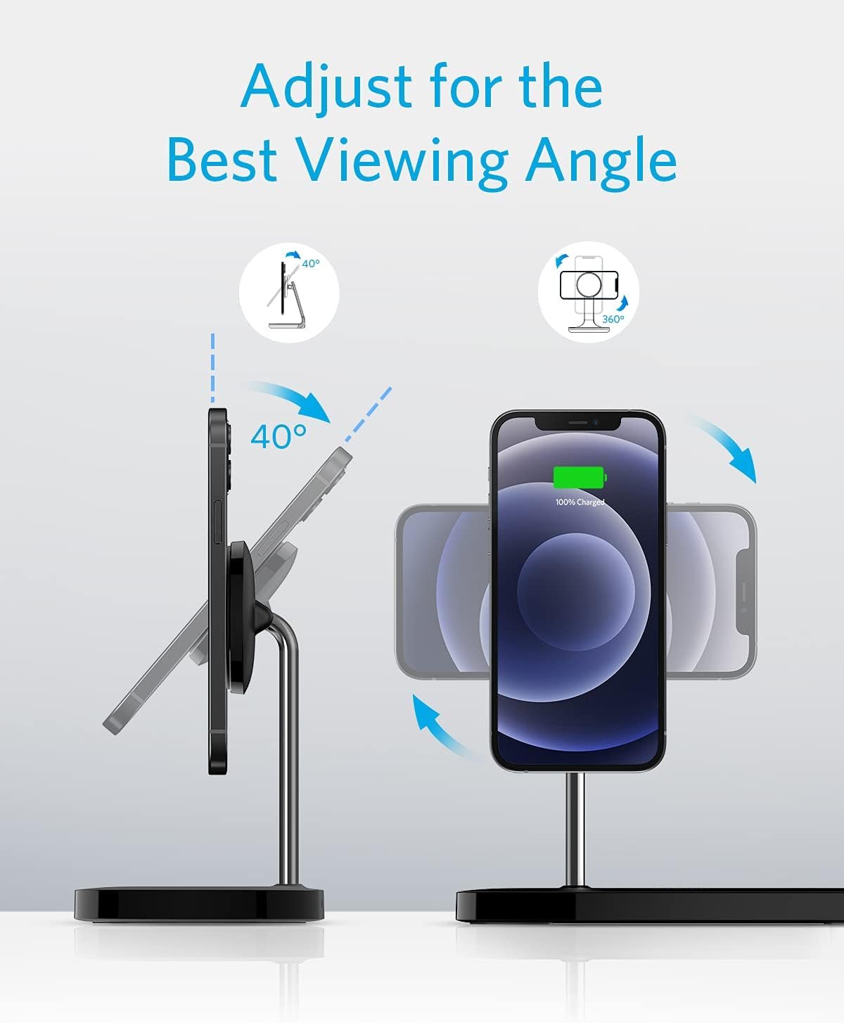 Anker Wireless Charging Station & 20W Charger, 533 Magnetic Wireless Charger (3-in-1 Stand), 5ft USB-C Cable, For iPhone 14 Series, AirPods 3/2/Pro, Apple Watch 1-6 (Watch Cable Not Included) - Image 6