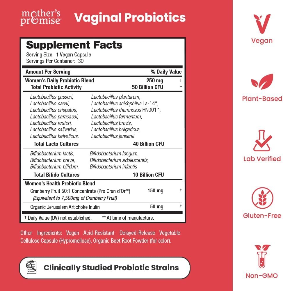 Vaginal Probiotics for Women pH Balance | 50 Billion CFU Womens Probiotic + Cranberry Pills for Vaginal Health, Healthy Odor, Yeast, Urinary Tract | Vegan Women's Probiotics and Prebiotics Supplement - Image 6