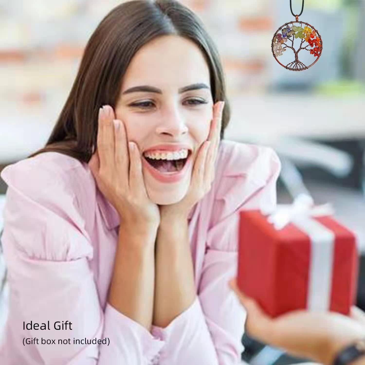 Car Mirror Hanging Accessories Healing Crystal Decor Tree of Life Car Hanging Decor 7 Chakras Stones Ornaments Good Luck Home Decoration - Image 4