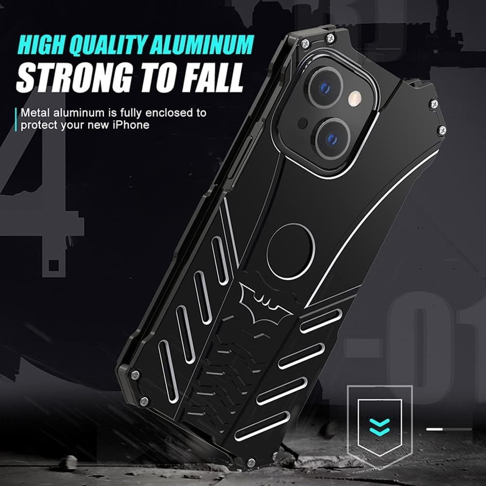 Cool Tough Metal Case for iPhone 13 (6.1 inch), Anti-Fall Shockproof Aluminum Alloy Bumper Protective Skin Scratchproof Frame Back Plate Cover Black - Image 8
