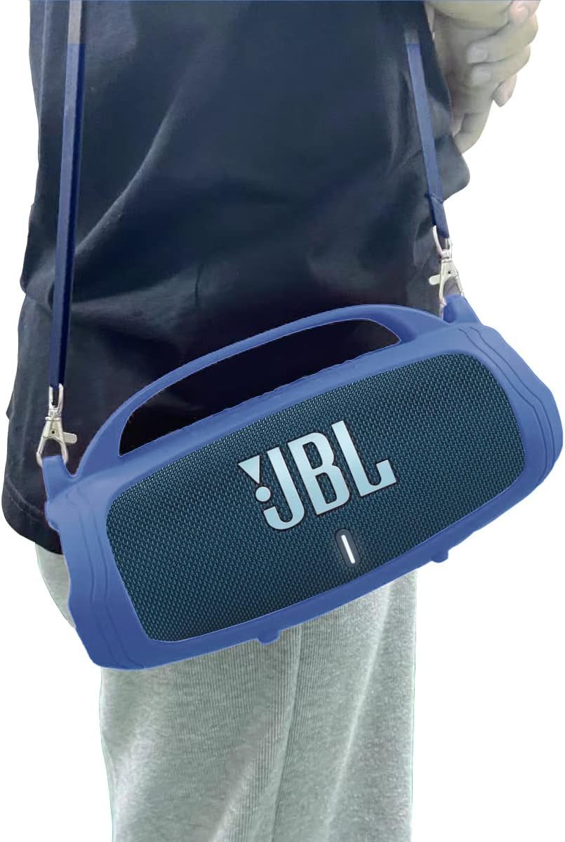 Silicone Cover Case for JBL Charge 5 Portable Bluetooth Speaker, Protective Skin Case for JBL Charge 5 Portable Bluetooth Speaker Accessories(Blue Case, NOT for Charge 5 Wi-Fi Version) - Image 4