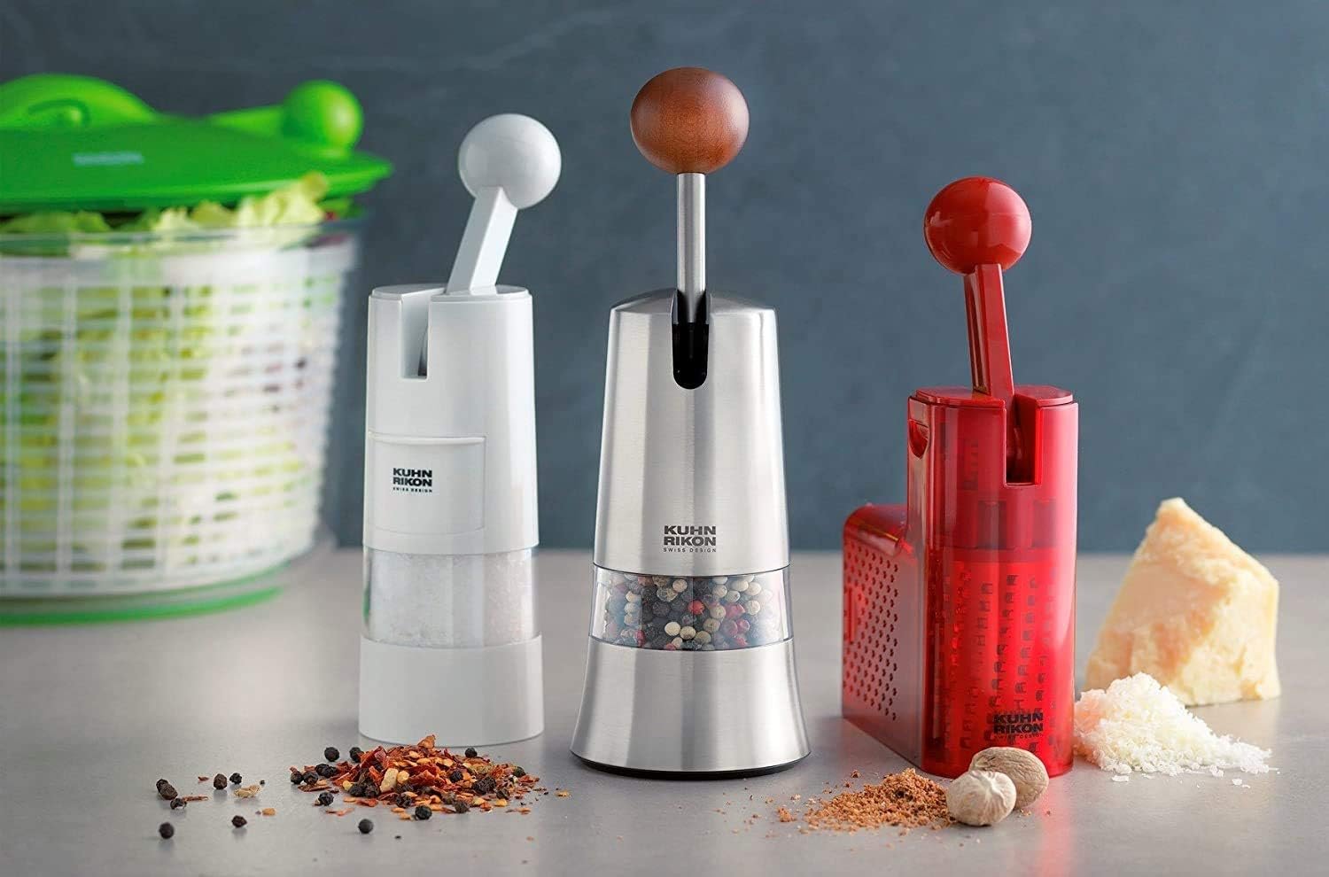 Kuhn Rikon Adjustable Ratchet Grinder with Ceramic Mechanism for Salt, Pepper and Spices, 8.5 x 2.25 inches, White - Image 7