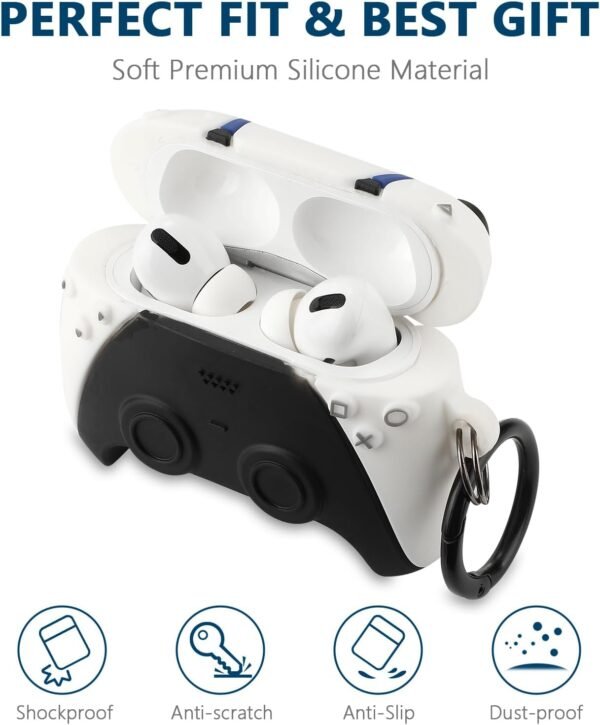 [2Pack] Gedicht for Airpods Pro 2nd Generation Case, Funny 3D Cartoon Game Controller Design Silicone Soft Cases for Airpods Pro Case 2nd Gen, with Keychain Kids Women Men for Airpods Pro 2 Case - Image 3
