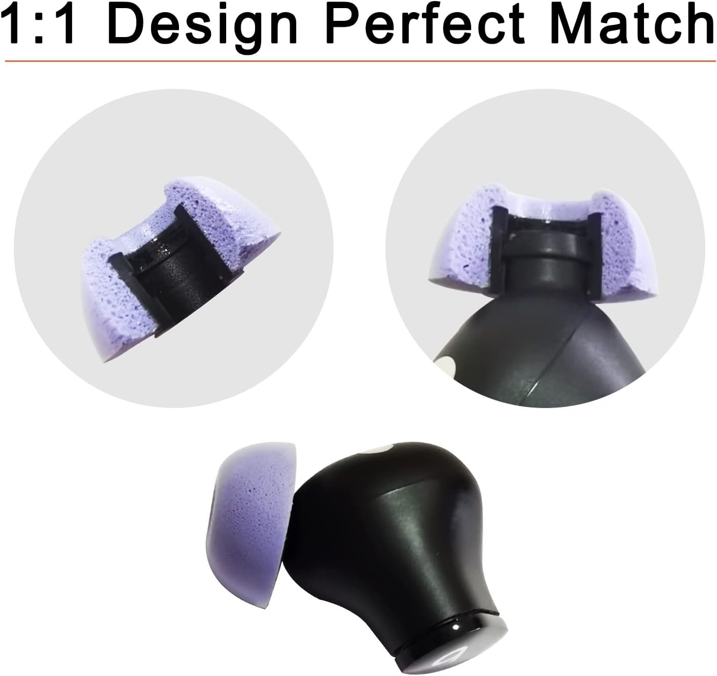 Foam Ear Tips for Beats Studio Buds Tips for Beats Earbuds Replacement for Beats Tips Fit in Charging Case Earbuds Cover Purple - Image 4